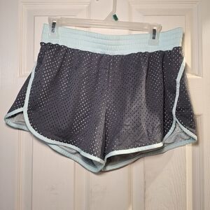 Champion Women's Athletic Shorts in Gray and Light Blue